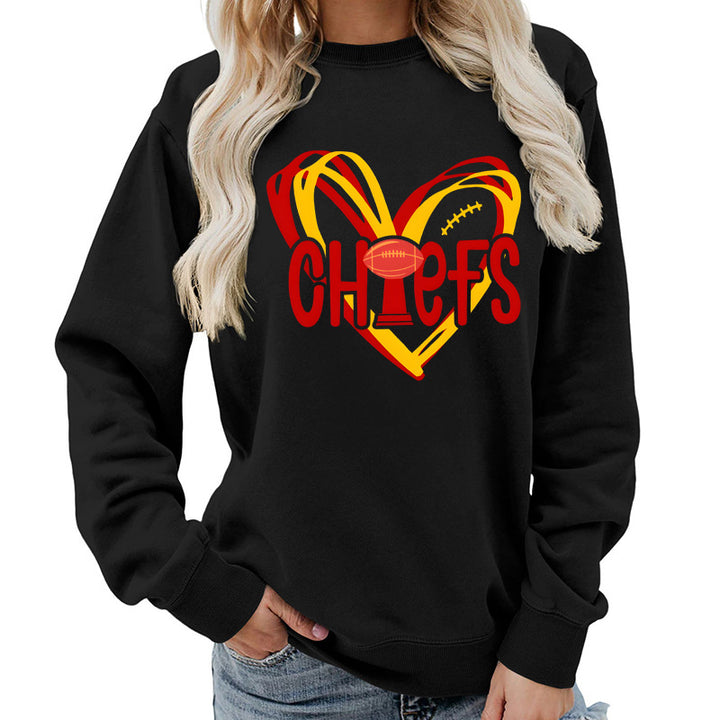 Kvinnors sweatshirt med hjärtdesign och kreativa sportgrafik Mirla-Eva Jonsson