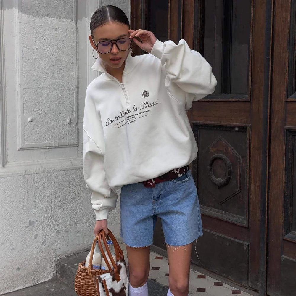 Kvinnors sweatshirt med hög krage Mirla-Eva Jonsson