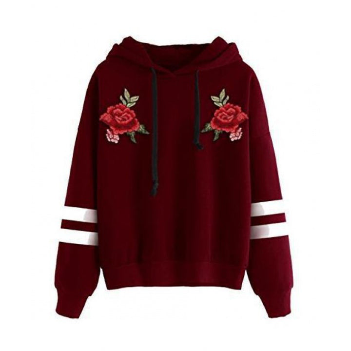 Kvinnors sweatshirt med högkvalitativ rosbroderi Mirla-Eva Jonsson