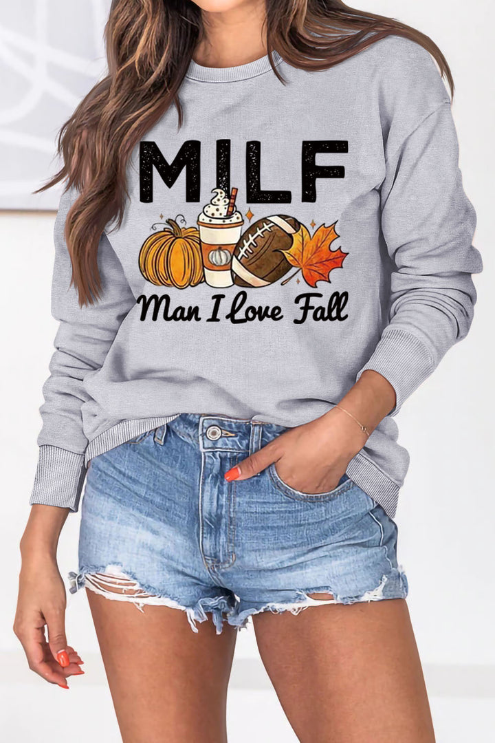 Kvinnors sweatshirt med höstessensmotiv och inspirerande text Mirla-Eva Jonsson