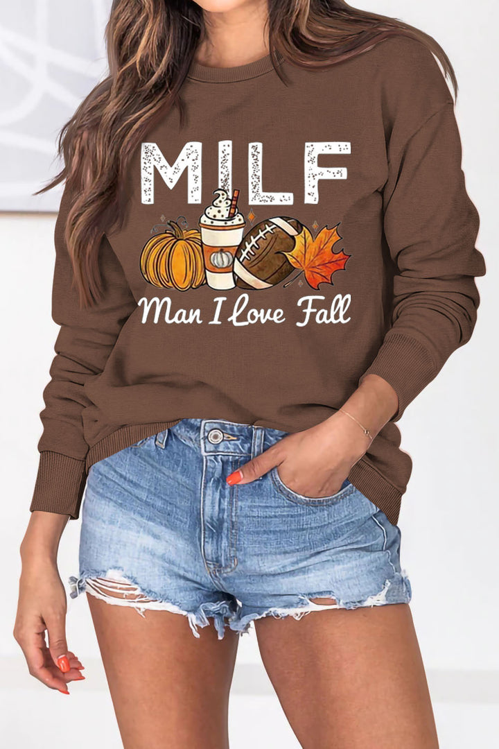 Kvinnors sweatshirt med höstessensmotiv och inspirerande text Mirla-Eva Jonsson