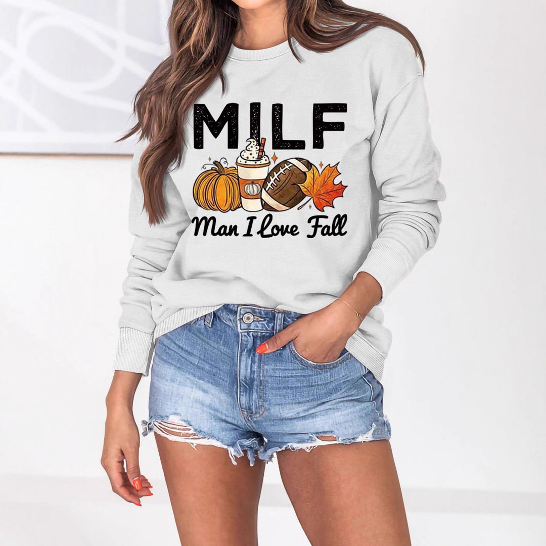 Kvinnors sweatshirt med höstessensmotiv och inspirerande text Mirla-Eva Jonsson