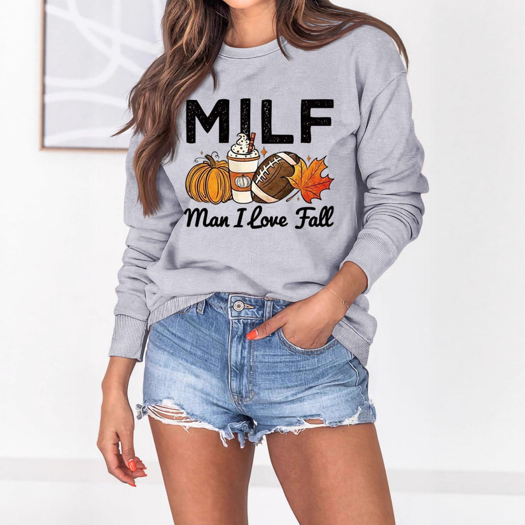 Kvinnors sweatshirt med höstessensmotiv och inspirerande text Mirla-Eva Jonsson