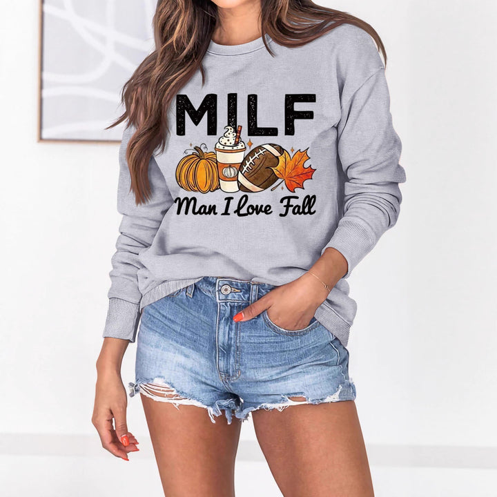 Kvinnors sweatshirt med höstessensmotiv och inspirerande text Mirla-Eva Jonsson