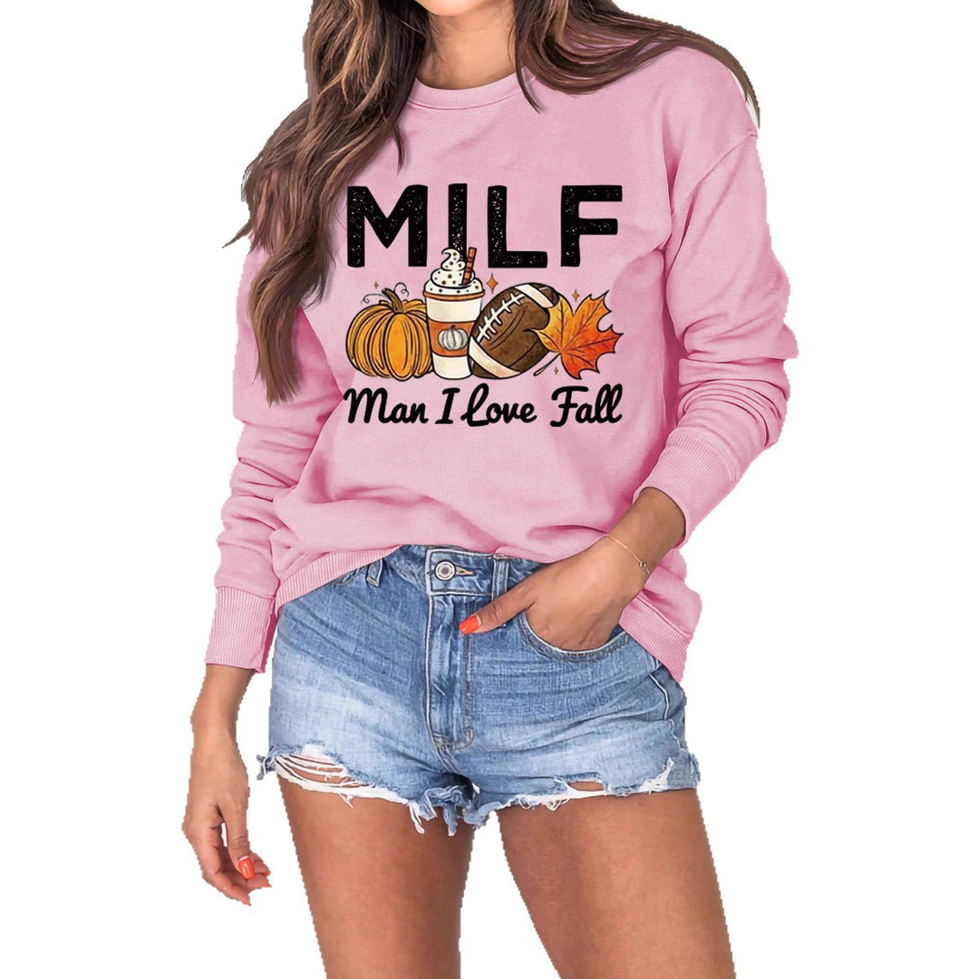 Kvinnors sweatshirt med höstessensmotiv och inspirerande text Mirla-Eva Jonsson