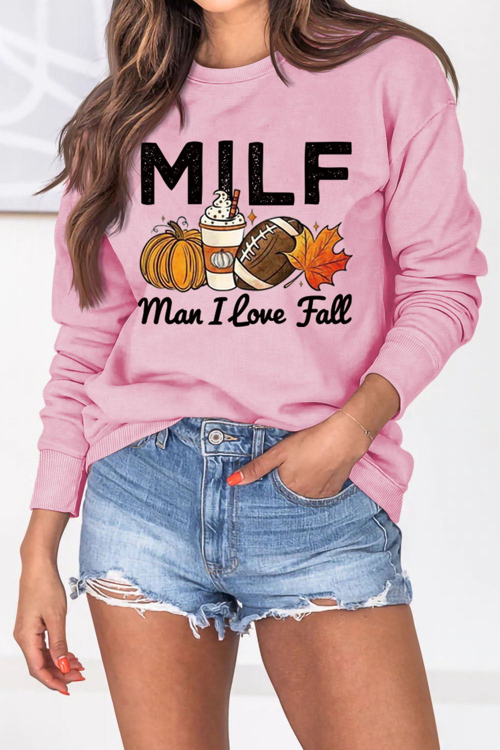 Kvinnors sweatshirt med höstessensmotiv och inspirerande text Mirla-Eva Jonsson