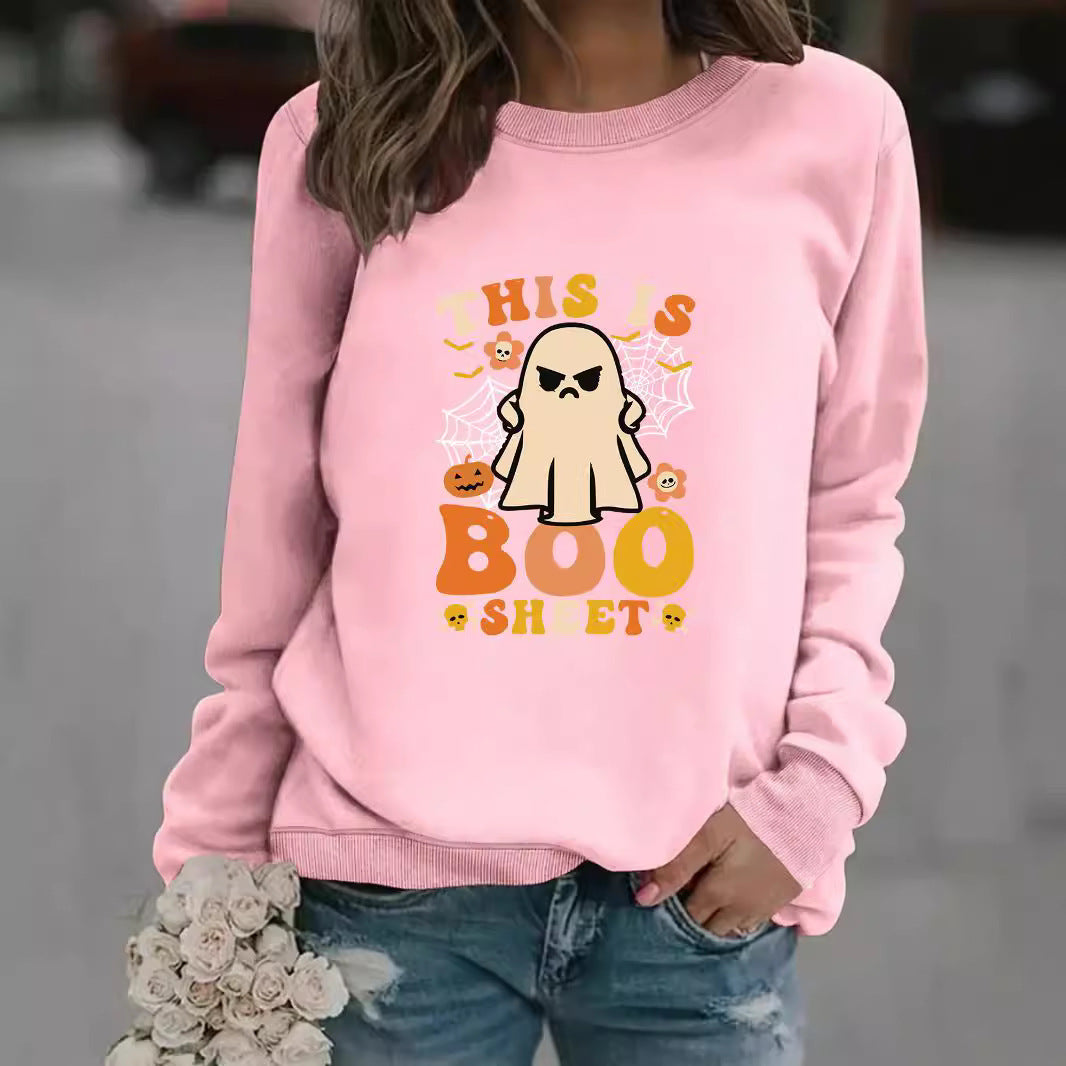 Kvinnors sweatshirt med höstkänsla tryck och avslappnad passform Mirla-Eva Jonsson