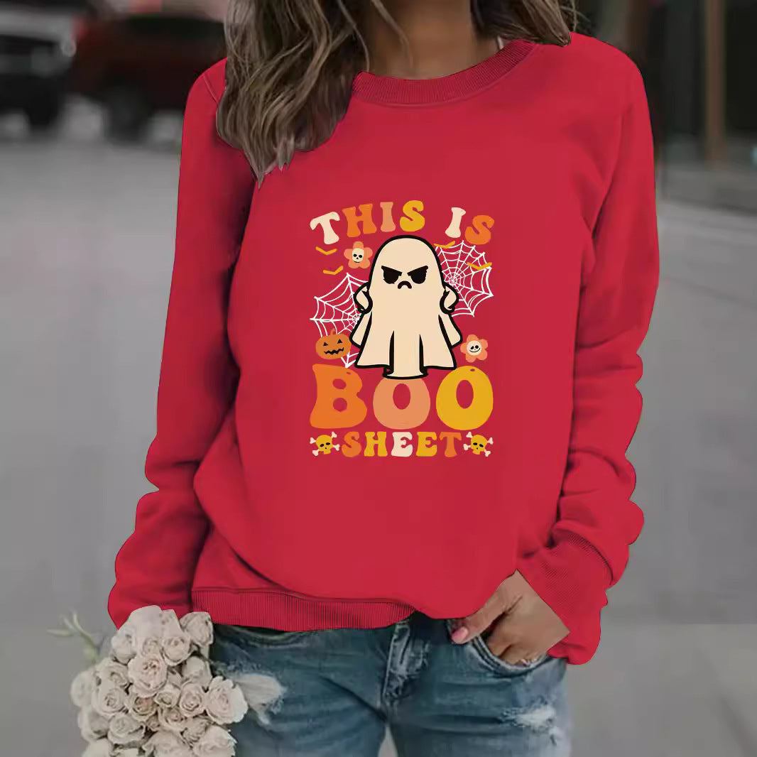 Kvinnors sweatshirt med höstkänsla tryck och avslappnad passform Mirla-Eva Jonsson