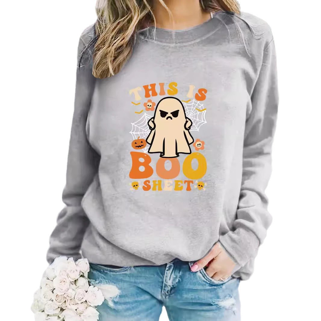 Kvinnors sweatshirt med höstkänsla tryck och avslappnad passform Mirla-Eva Jonsson