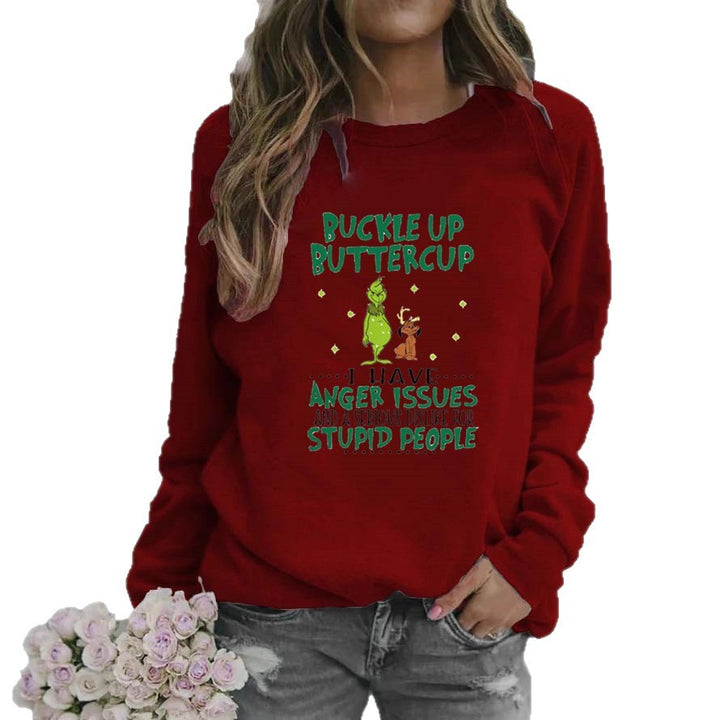 Kvinnors sweatshirt med humoristiskt citat och kreativ design Mirla-Eva Jonsson