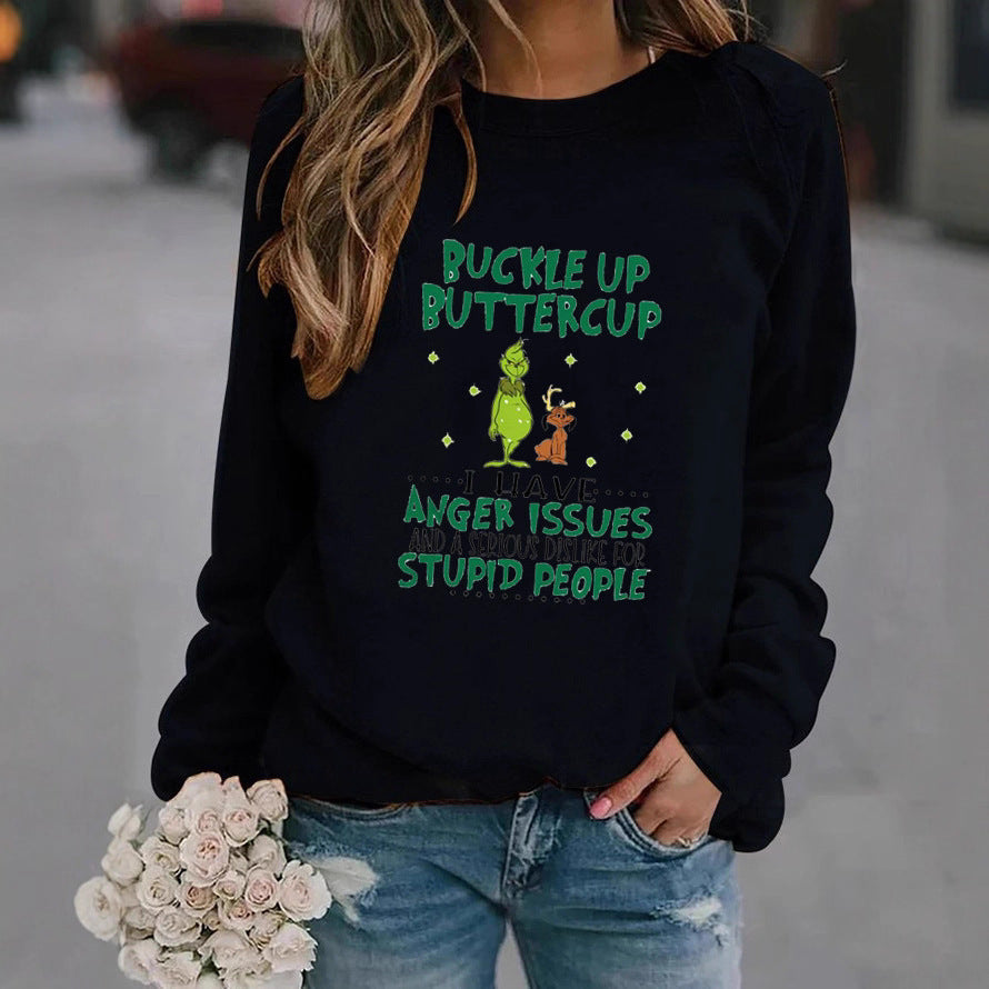 Kvinnors sweatshirt med humoristiskt citat och kreativ design Mirla-Eva Jonsson