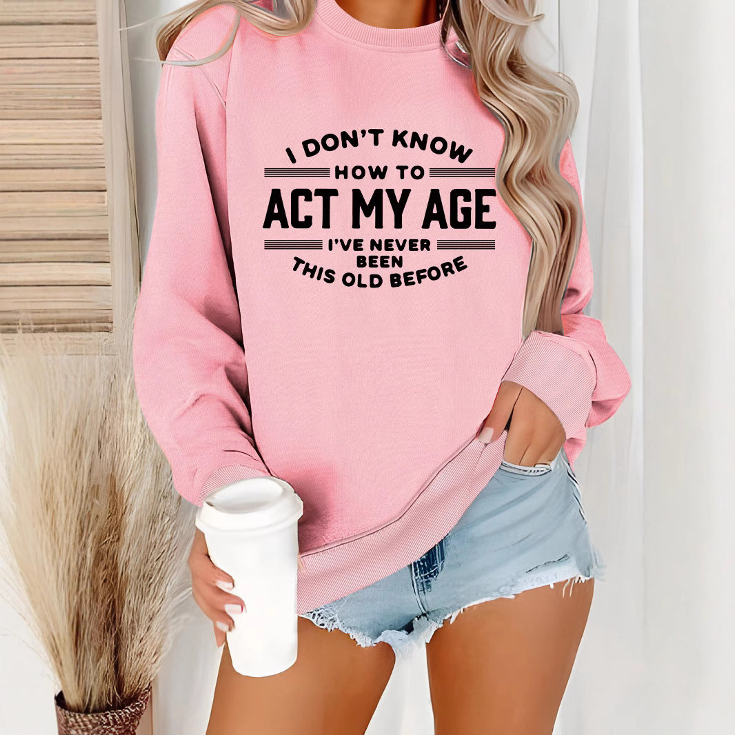Kvinnors sweatshirt med humoristiskt tryck och avslappnad passform Mirla-Eva Jonsson