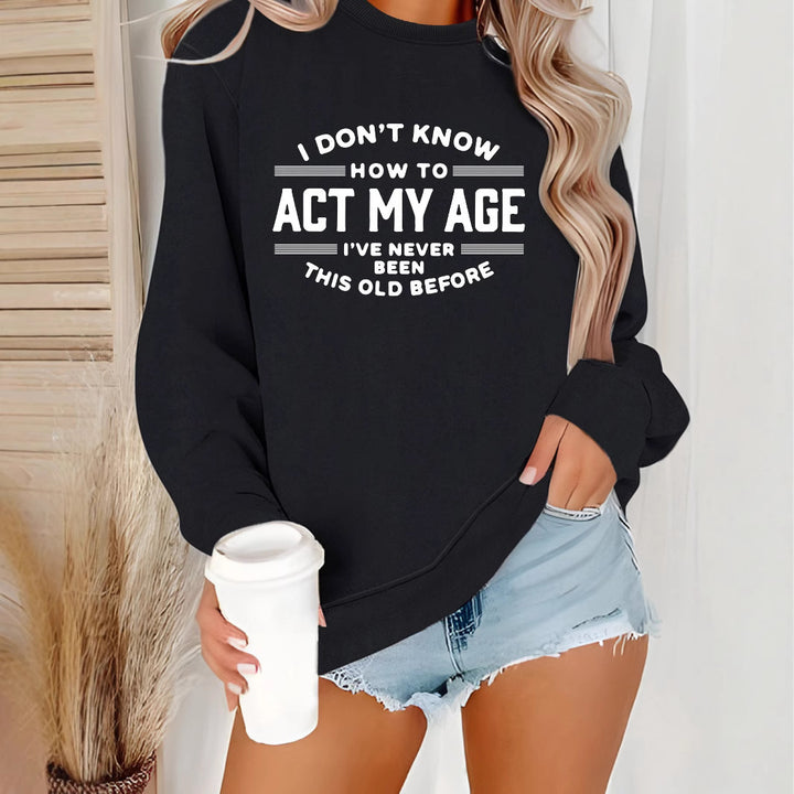 Kvinnors sweatshirt med humoristiskt tryck och avslappnad passform Mirla-Eva Jonsson