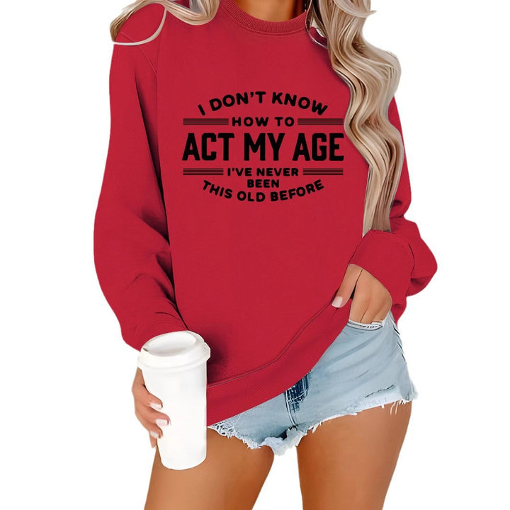 Kvinnors sweatshirt med humoristiskt tryck och avslappnad passform Mirla-Eva Jonsson