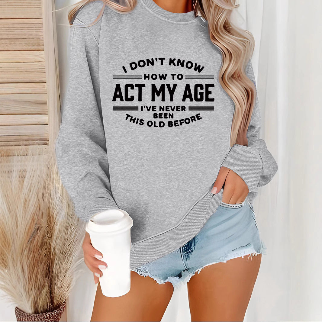 Kvinnors sweatshirt med humoristiskt tryck och avslappnad passform Mirla-Eva Jonsson