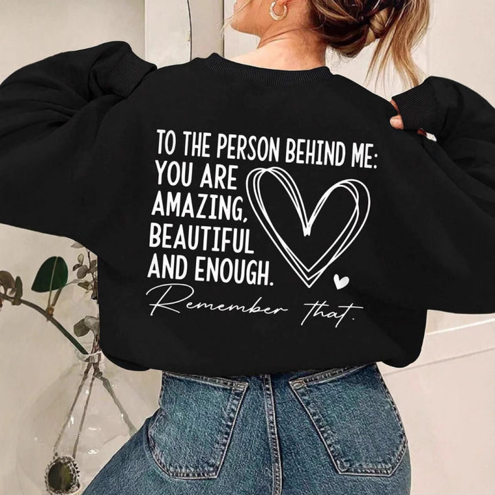 Kvinnors sweatshirt med inspirerande design och avslappnad passform Mirla-Eva Jonsson