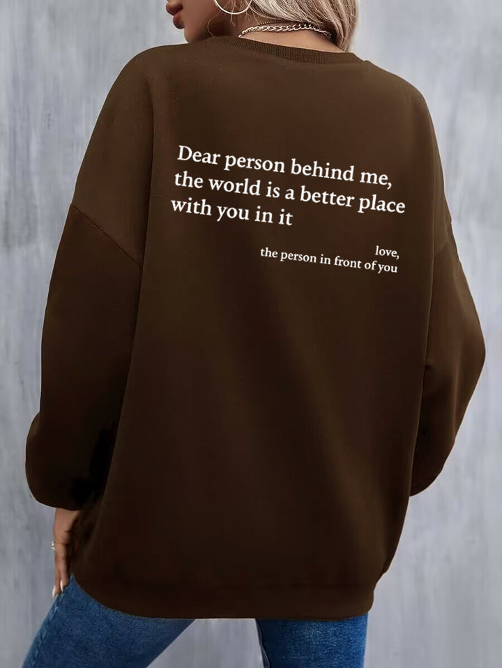 Kvinnors sweatshirt med inspirerande design och bekväm passform Mirla-Eva Jonsson
