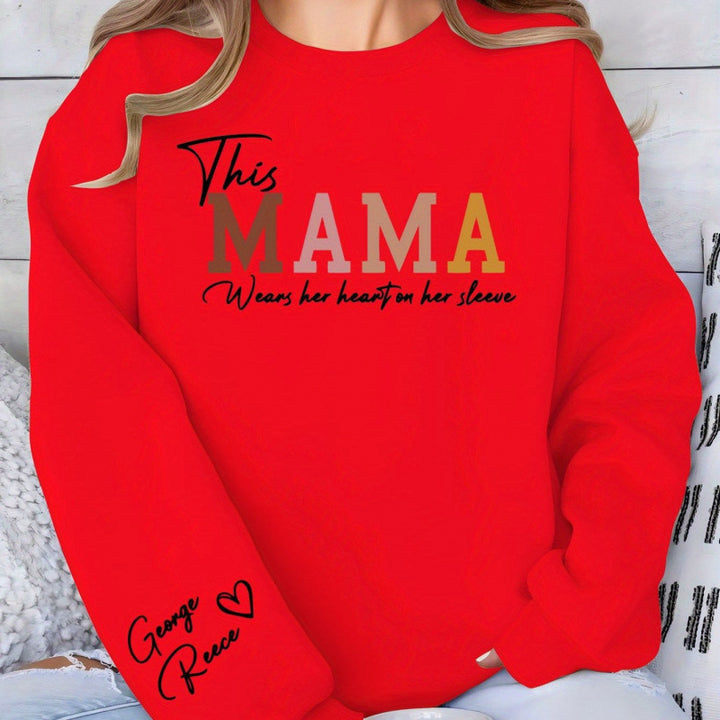 Kvinnors sweatshirt med inspirerande mamma tryck och bekväm passform Mirla-Eva Jonsson