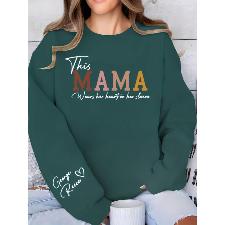 Kvinnors sweatshirt med inspirerande mamma tryck och bekväm passform Mirla-Eva Jonsson