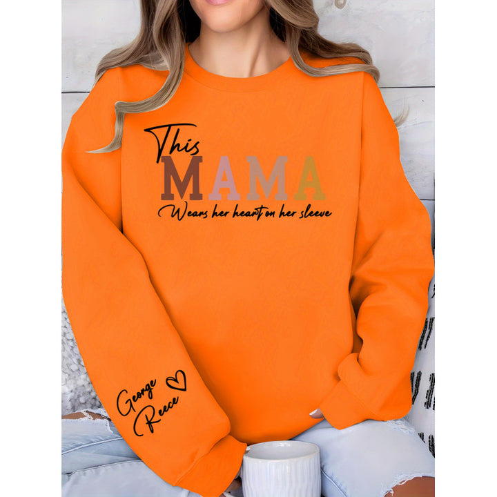 Kvinnors sweatshirt med inspirerande mamma tryck och bekväm passform Mirla-Eva Jonsson