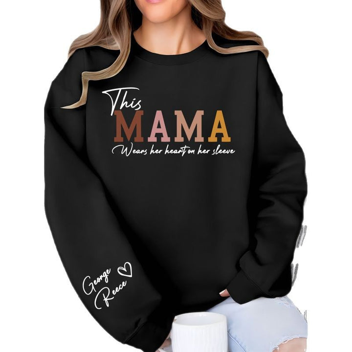 Kvinnors sweatshirt med inspirerande mamma tryck och bekväm passform Mirla-Eva Jonsson