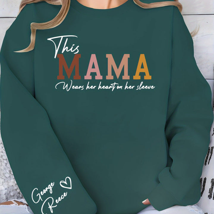 Kvinnors sweatshirt med inspirerande mamma tryck och bekväm passform Mirla-Eva Jonsson