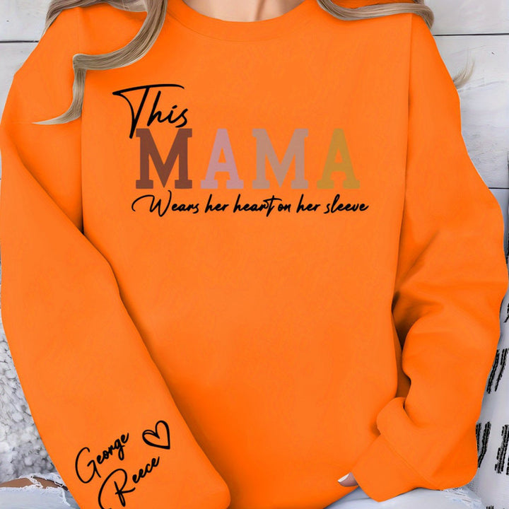 Kvinnors sweatshirt med inspirerande mamma tryck och bekväm passform Mirla-Eva Jonsson