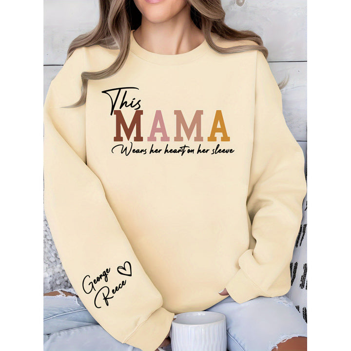 Kvinnors sweatshirt med inspirerande mamma tryck och bekväm passform Mirla-Eva Jonsson