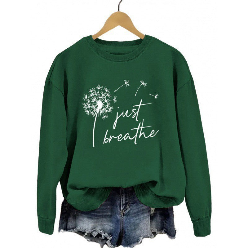 Kvinnors sweatshirt med inspirerande maskrosmotiv Mirla-Eva Jonsson