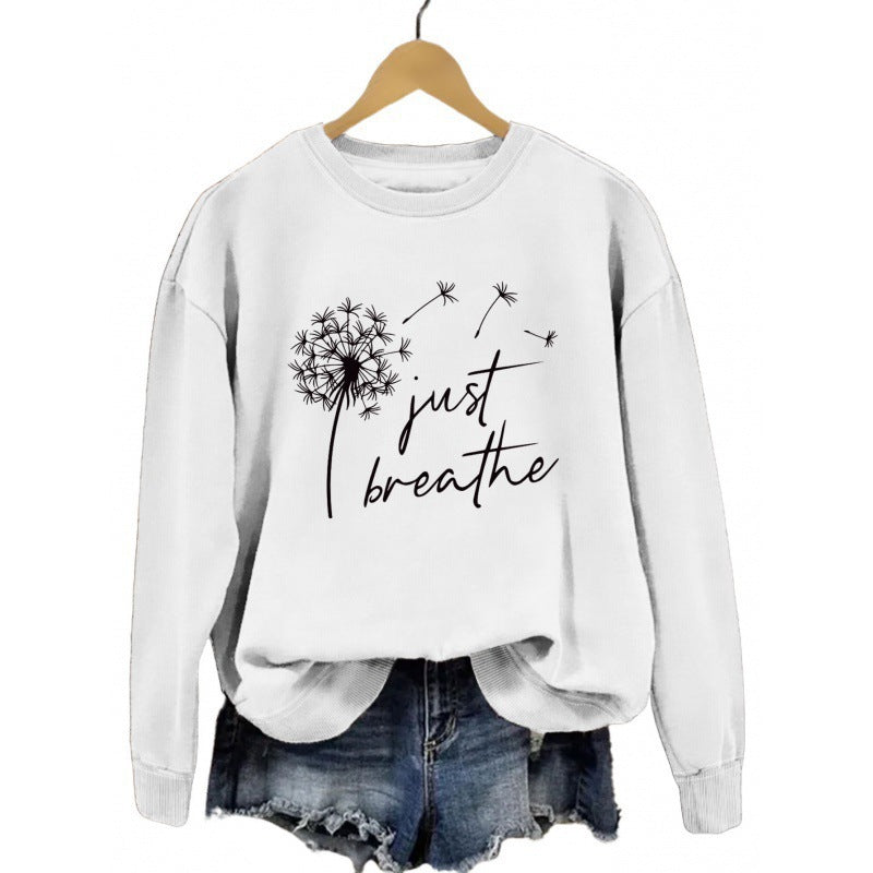 Kvinnors sweatshirt med inspirerande maskrosmotiv Mirla-Eva Jonsson