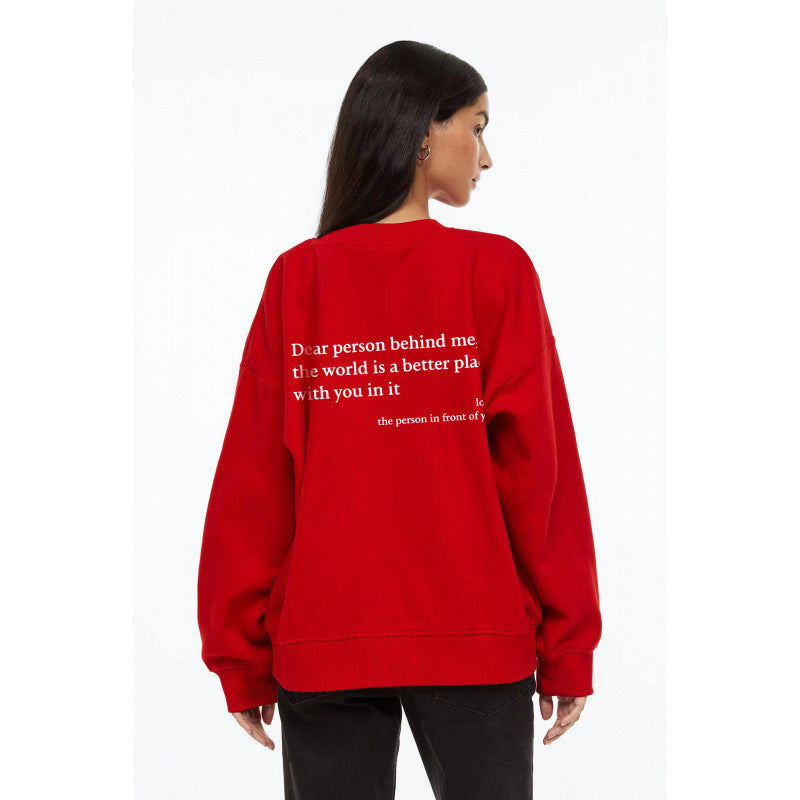 Kvinnors sweatshirt med inspirerande text Mirla-Eva Jonsson