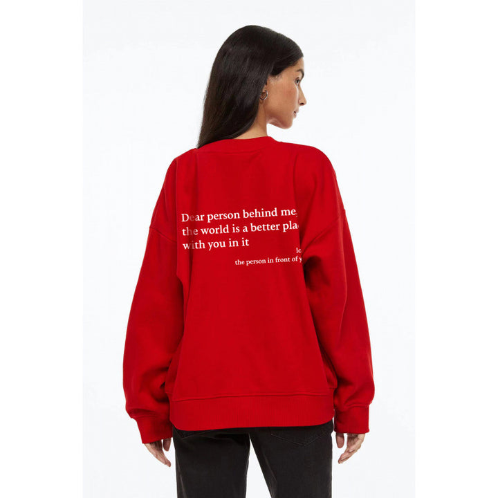 Kvinnors sweatshirt med inspirerande text Mirla-Eva Jonsson