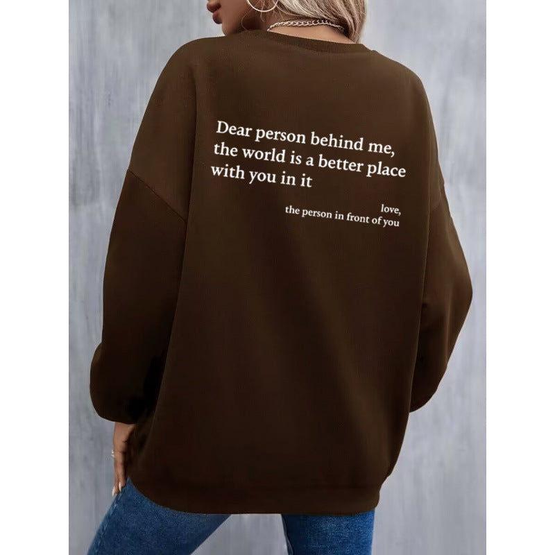 Kvinnors sweatshirt med inspirerande text Mirla-Eva Jonsson