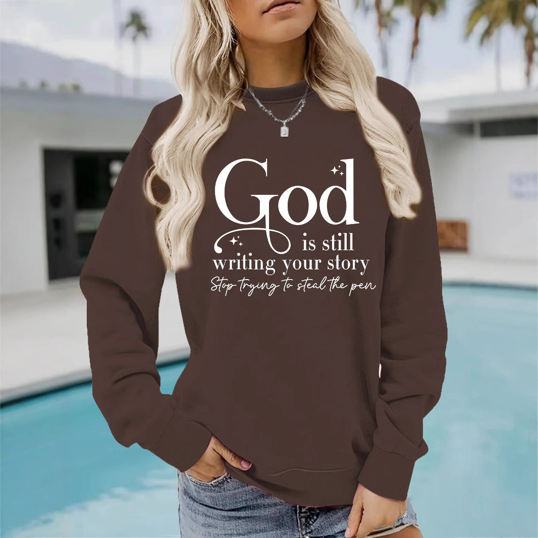 Kvinnors sweatshirt med inspirerande text Mirla-Eva Jonsson