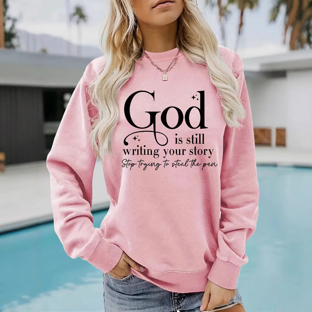 Kvinnors sweatshirt med inspirerande text Mirla-Eva Jonsson