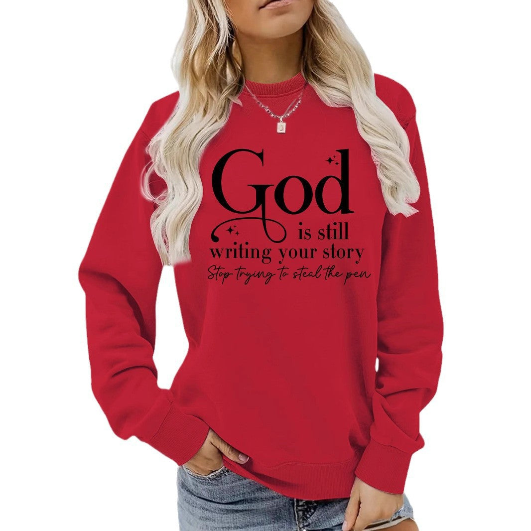 Kvinnors sweatshirt med inspirerande text Mirla-Eva Jonsson