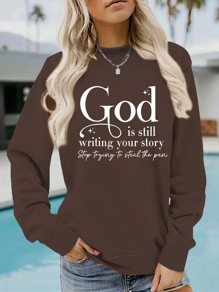 Kvinnors sweatshirt med inspirerande text Mirla-Eva Jonsson
