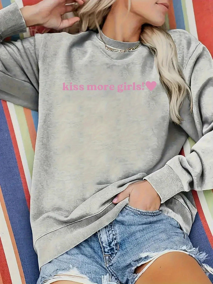Kvinnors sweatshirt med inspirerande text och avslappnad passform Mirla-Eva Jonsson