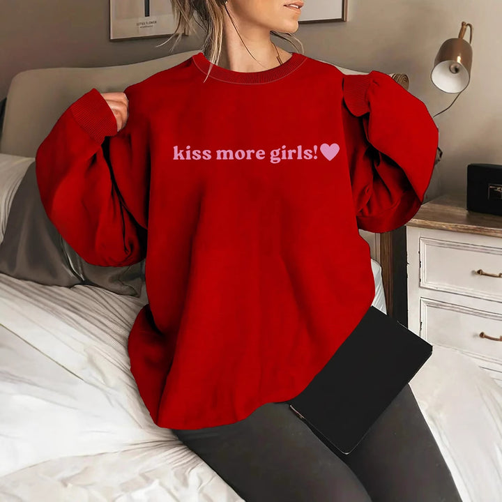 Kvinnors sweatshirt med inspirerande text och avslappnad passform Mirla-Eva Jonsson