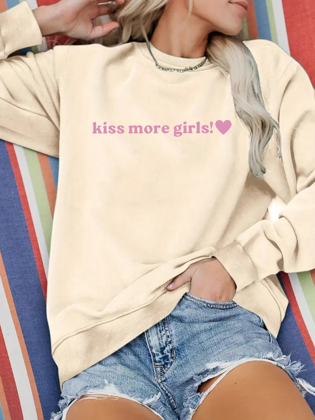 Kvinnors sweatshirt med inspirerande text och avslappnad passform Mirla-Eva Jonsson