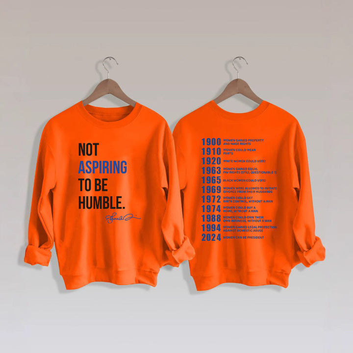 Kvinnors sweatshirt med inspirerande text och historiskt motiv Mirla-Eva Jonsson