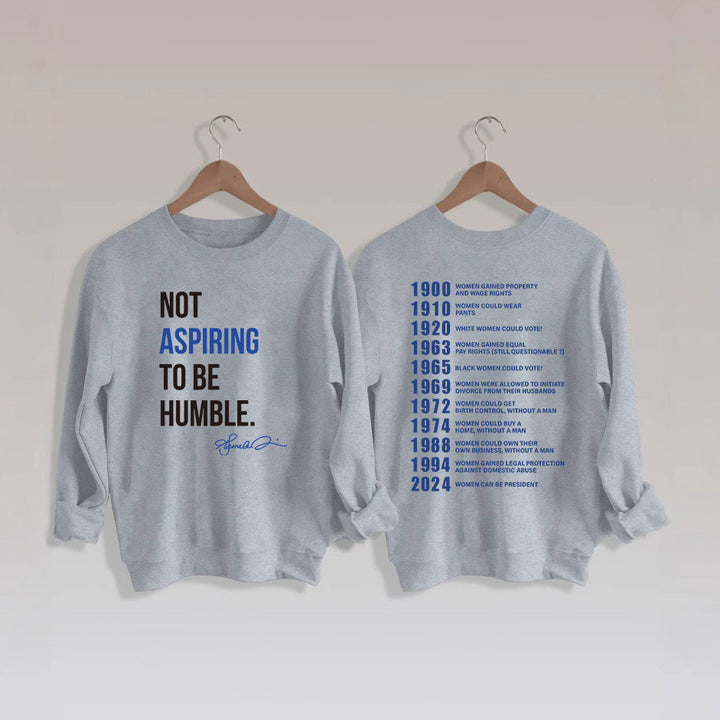 Kvinnors sweatshirt med inspirerande text och historiskt motiv Mirla-Eva Jonsson