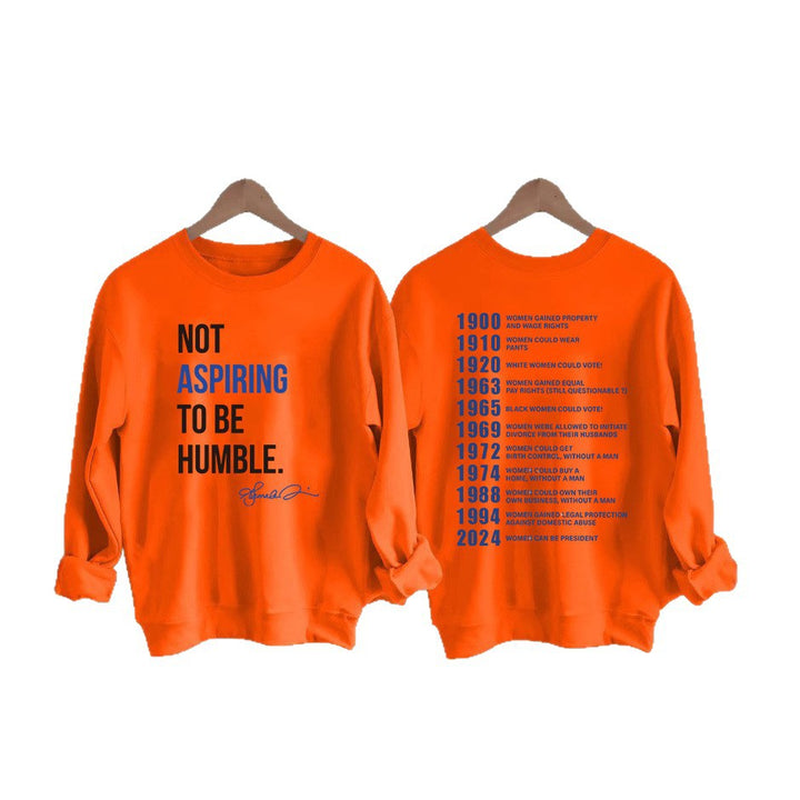 Kvinnors sweatshirt med inspirerande text och historiskt motiv Mirla-Eva Jonsson