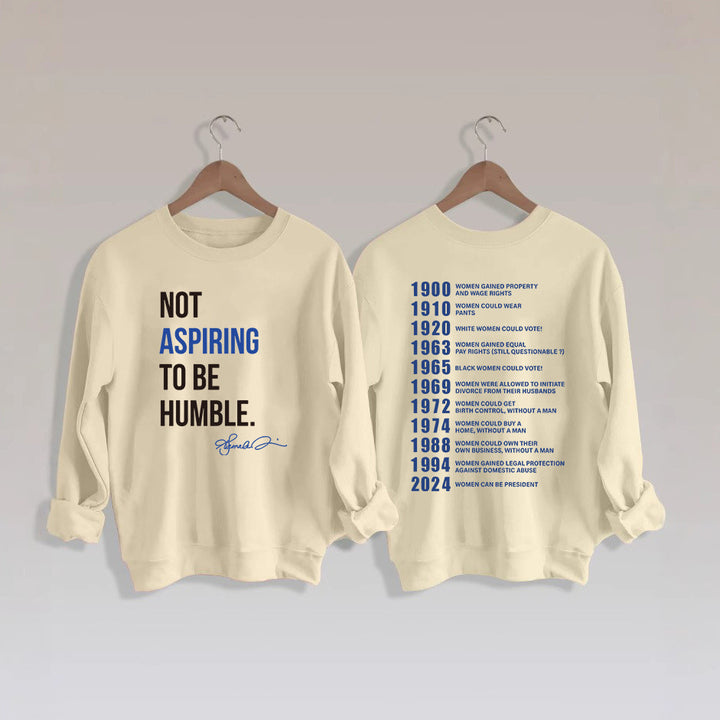 Kvinnors sweatshirt med inspirerande text och historiskt motiv Mirla-Eva Jonsson