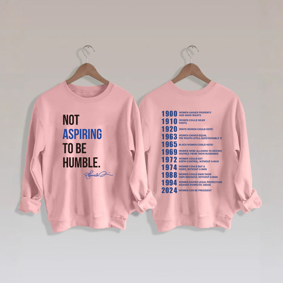 Kvinnors sweatshirt med inspirerande text och historiskt motiv Mirla-Eva Jonsson