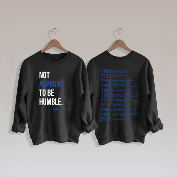 Kvinnors sweatshirt med inspirerande text och historiskt motiv Mirla-Eva Jonsson