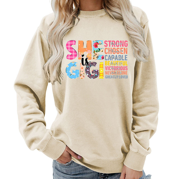 Kvinnors sweatshirt med inspirerande textdesign Mirla-Eva Jonsson
