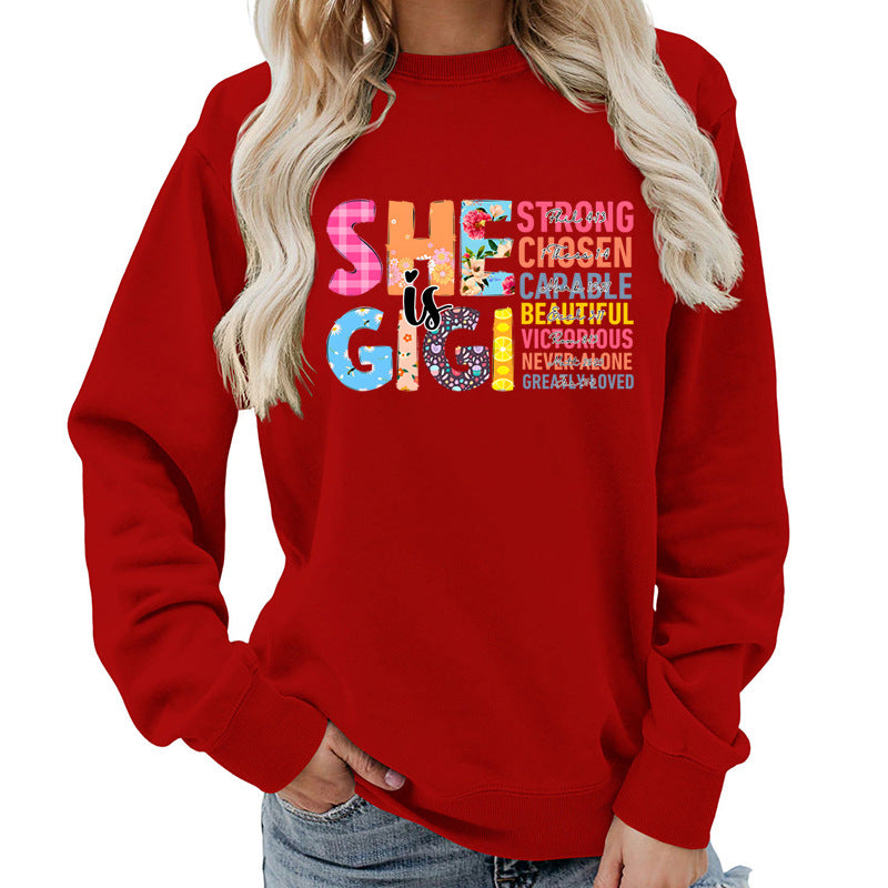 Kvinnors sweatshirt med inspirerande textdesign Mirla-Eva Jonsson
