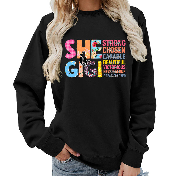 Kvinnors sweatshirt med inspirerande textdesign Mirla-Eva Jonsson