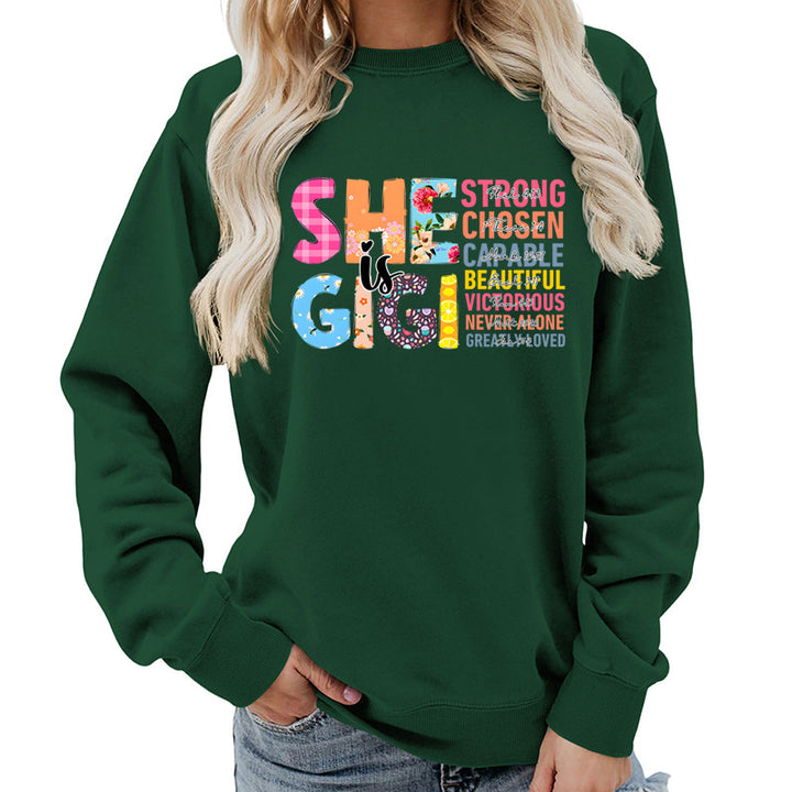 Kvinnors sweatshirt med inspirerande textdesign Mirla-Eva Jonsson